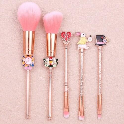 Alice in Wonderland Makeup Brushes Set High Quality Cosmetic Foundation Powder Eyeshadow Blush Eyebrow Brush Pinceaux Maquillage