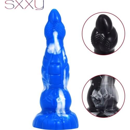 SXXY Anal Beads Sex Toys Candle Dragon Dildo Ancient Mythical Beast Fake Penis Sharp Butt Plug Curve G-Spot Masturbator Shop Gay