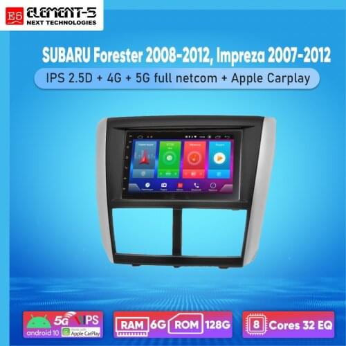 ELEMENT-5 7" 2G+32G Android 8,9,10 4G WIFI RDS DSP Car Radio For SUBARU Forester 2008-2012, Impreza 2007-2012 Navigation GPS