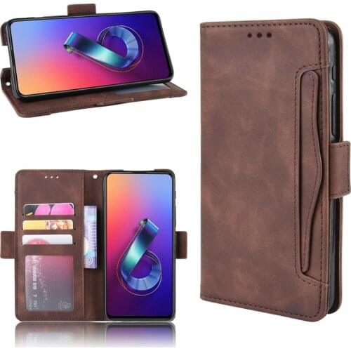 Asus Zenfone 6 ZS630KL Wallet Style Vintage Leather Phone Cover For Asus Zenfone 6 2019 Case Asus Zenfone 6Z with Photo frame