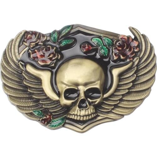 Skull skeleton belt buckle Belt DIY accessories Western cowboy style Smooth belt buckle Punk rock style k20