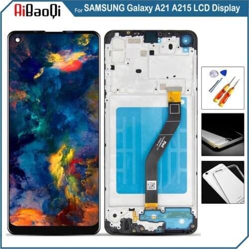 For SAMSUNG Galaxy A21 A215 LCD Display Screen Touch Digitizer Assembly For Galaxy A215 SM-A215U With Frame Replace