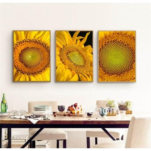 Sunflower Canvas Painting Rustic Home Decor Wall Pictures for Living Room Kitchen Decoration Landscape Poster Sunflower Print