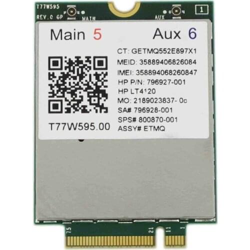 Lt4120 X5 LTE T77W595 796928-001 4G WWAN M.2 150Mbps LTE Modem for HP Elite X2 840 850 G3 640 650 645 G2