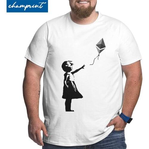 Ethereum Banksy Balloon Girl Bitcoin T Shirt Men Funny T-Shirt Cryptocurrency Btc Blockchain Big Tall Tee Shirt Tops Plus Size