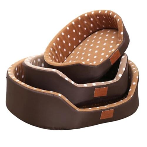 Dog bed House sofa Kennel Soft Fleece Pet Dog Cat Warm Dot Pattern Top Quality dog beds mats cama para cachorro Bed For Cats