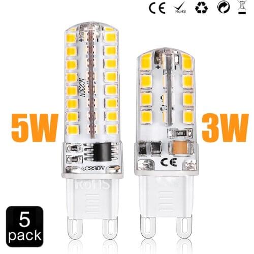 New mini G9 led bulb led G9 220v 110V 3W 5W smd 2835 silicone body light warm white cold white Spotlight 5pcs