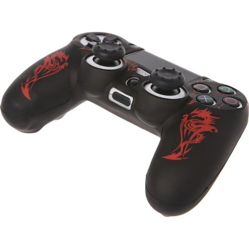 Western Dragons Silicone Gamepad Cover Case With 2 Joystick Caps For SONY playstation 4 PS4 Dualshock 4 Controller Skin