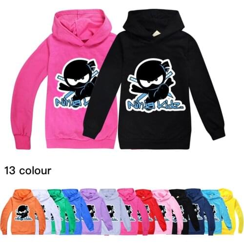 NINJA KIDZ Thin Pullover Sweatshirts Kids Clothes Girls Halloween Clothes Girls Boys Long Sleeve Tops Teenage Hooded Shirt