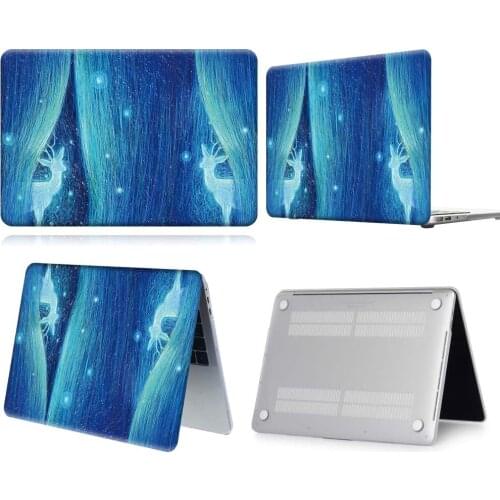 Twin Deer Moon Light Paint Anti-slip Laptop Case For Apple Macbook 12/Air 11 13 A2337/Pro 13(A2251 A2289) 15 16/Pro 13 A2338