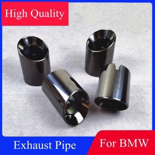 1 Set/ 4 PCS Titanium Black Stainless Steel Exhaust Muffler Pipe For BMW M2 M2C M3 M4 Car Single Back Exhausts Sytem