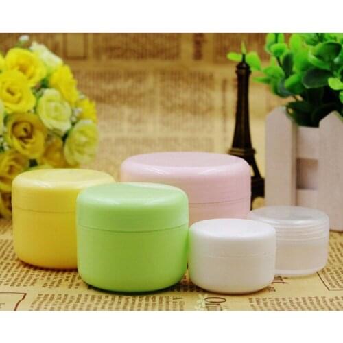 Factory Sale 5 Pcs/lot Travel Face Cream Lotion Cosmetic Container Refillable Bottles Plastic Empty Makeup Jar Pot 20/50/100g