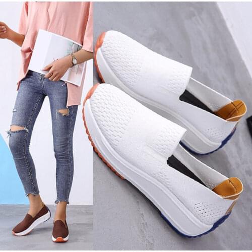 2020 Womens Sneakers Fashion Mesh Breathable Casual Womens Comfortable Sneakers Flat Heel Solid Color Light Shoes