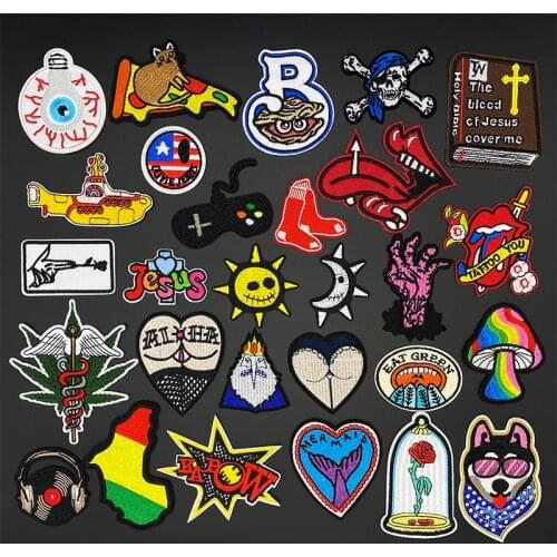 Mushroom Caring badge sun king Embroidery Patch Applique Ironing Clothing Sewing Supplies Decorative Patches For Clothing