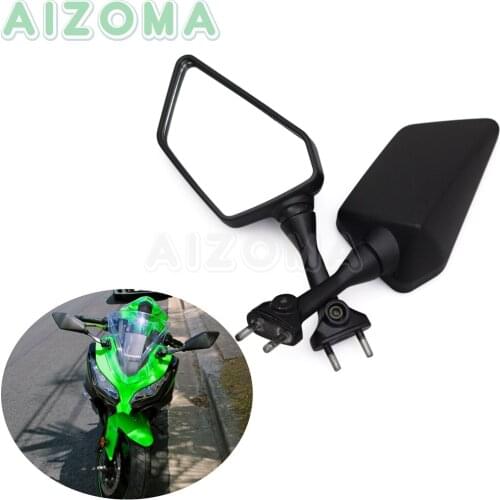 1 Pair Motorcycle Black 3" Stem Mirrors Bolt-on Rearview Side Mirror For Kawasaki Ninja 250R EX250 2008-2013 2008 2009 2010 2012