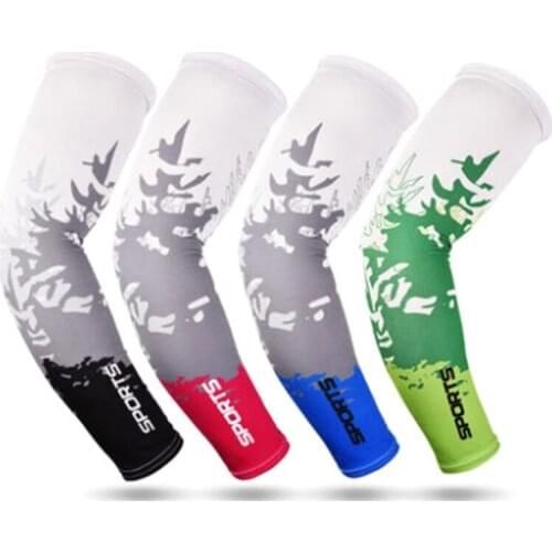 2 PCS Summer Protective Arm Sleeve Cool Men Sport Cycling Running Bicycle UV Sun Protection Cuff Cover Bike Arm Warmers Sleeves