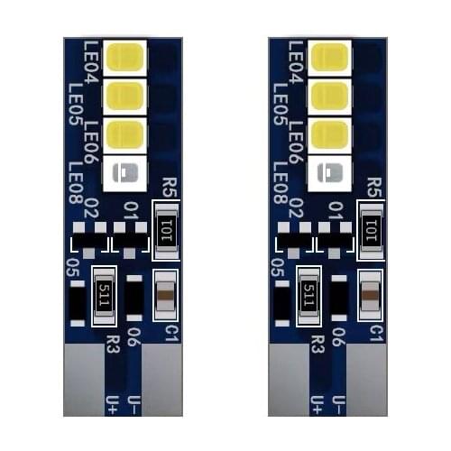 2pcs Refit Led Reading Lamp Marker Light Daytime Lamp Door light T10 Double Pointed Small Bulb White and Blue Lights