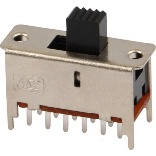 5pcs vertical toggle switch 12 feet 2 files Straight handle Slide switch toy accessories 4P2T double row