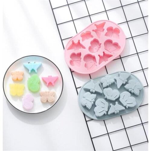 8 Holes Butterfly Ice Cube Tray Mold DIY Chocolate Fondant Making Molds Pudding Candy Mould Handmade Soap Decoration