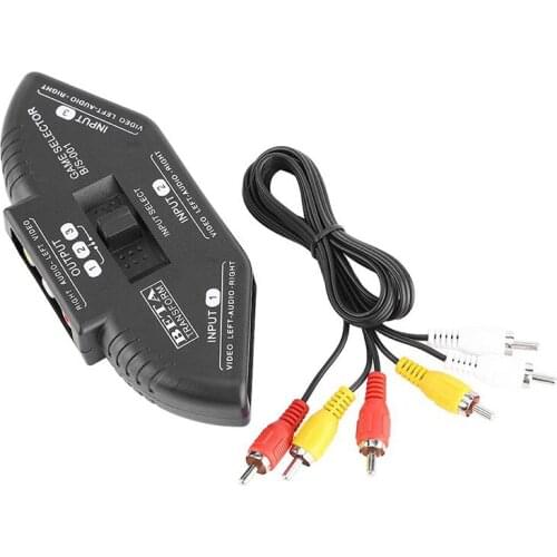 Audio Video AV RCA Switch Splitter Selector 3 to 1 RCA composite AV cable for STB TV DVD player for XBOX PS2