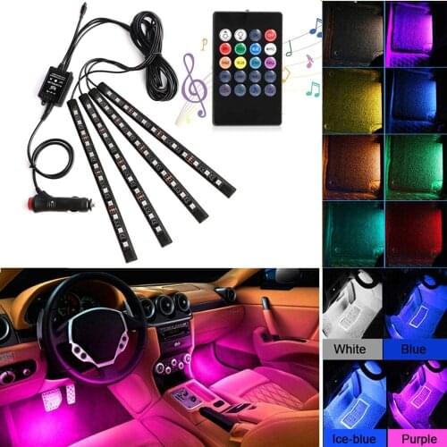 Car Inside Lighting Control Music Sensitive 9 Led Foot Six Led