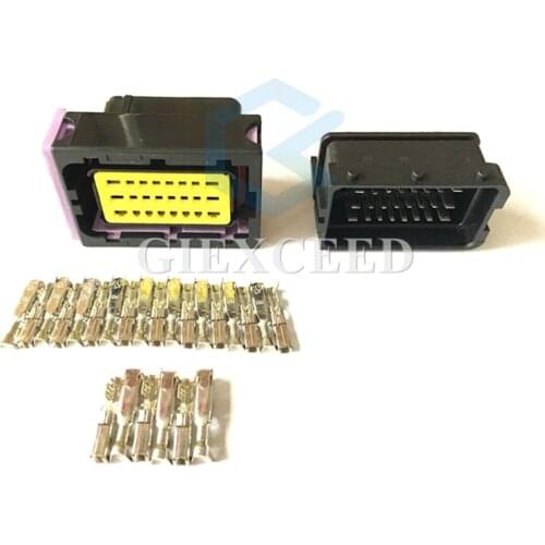 24 Pin 24 Way FCI 211PC249S8005/211PC249S8005 Automotive Connector Male Female Auto ECU PCB Socket Black Plug