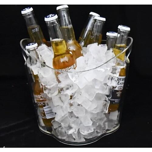 Big Sale!5L Transparent Ice Bucket Champagne Beer Wine Cooler Drink Bottle Holder Ice Tub For Bar/Outside/Home Thick Acrylic
