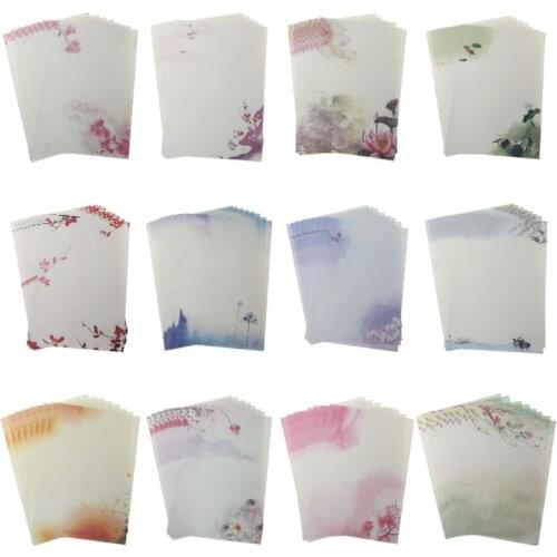 16Pcs/pack Beautiful Chinese Style Letter Paper Ink Painting Writing Students Stationery Office Tools