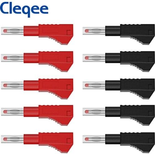 Cleqee P10043 10PCS Retractable 4mm Safety Banana Plug Welding type Built-in Stong Spring DIY Connector