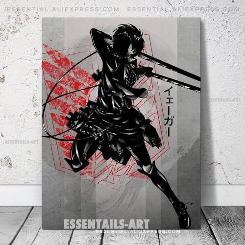Eren Jaeger Attack on Titan Poster Canvas Wall Art Painting Decor Pictures Bedroom Study Living Room Home Decoration Prints
