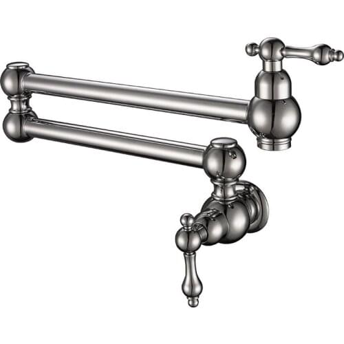 Chrome Solid Brass Pot Filler Tap Wall Mount Kitchen Faucet high quality Single Cold Single Hole Tap--North American design