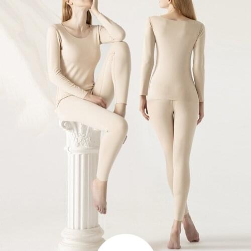 Long Johns Winter Female Thermal Clothing Cotton Sexy Women Ladies Winter Warm Top Pant Shaping Thermal Underwear