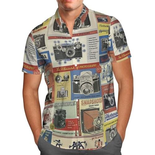 Camerar 3D Printing Beach Hawaii 2021 Summer Shirt Short Sleeve Shirt Streetwear Oversized Chemise Hombre Blusa Masculina-61