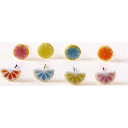 1 Pair Fashion Stud Earrings Healthy Stainless Steel Needle Ceramic Earrings For Women Girl , About 10mm