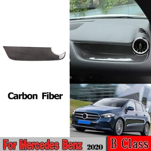 For Mercedes Benz B Class W247 Real Carbon Fiber 3D Stickers Co-pilot Side Central Control Instrument Panel Car Accessories