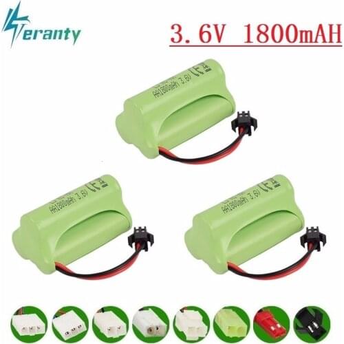 Upgrade 3.6v 1800mah NiMH Battery For Rc Toys Cars Tanks Trucks Robots Guns Boats AA Ni-MH 3.6v Rechargeable Battery Pack 3pcs
