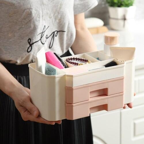 Makeup Organizer Drawer Plastic Cosmetics Box Jewelry Necklace Nail-Polish Earring Holder Bathroom Storage box