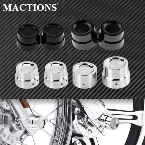 Motorcycle Front Rear Axle Cap Nut Cover Aluminum Black/Chrome 2PCS/4PCS For Harley Touring Dyna Sportster Street Bob Street 500