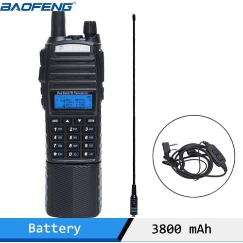 Baofeng UV-82 powerful Walkie Talkie 5W 3800 mAh dual ptt 10KM Long Range Portable CB Dual Band uv82 Two Way Radio Amador
