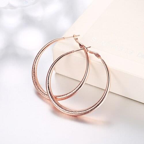 Brass Simple Circle Hoop Earrings 41mm for Women Fashion Jewelry