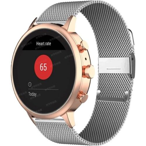 Strap For Fossil Womens Gen 4 Q Venture HR / Womens Sport / Womens Charter HR Watch Band 18mm Stainless Steel Bracelet