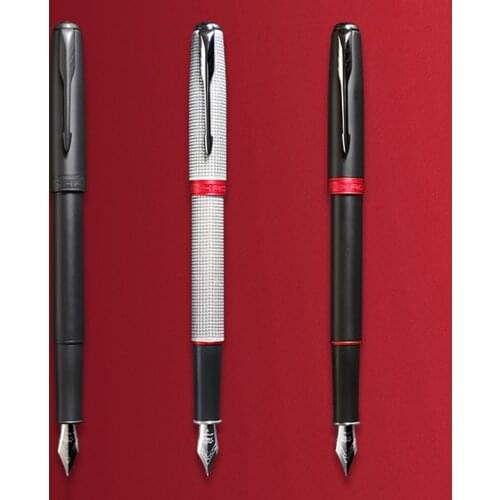 Jinhao Metal Fountain Pen Exquisite Black Patterns With Converter Ink Pen For Office & Home Writing Pens