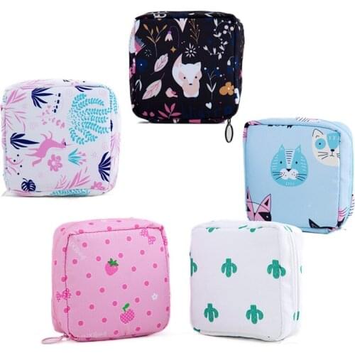 Large-capacity Waterproof Cloth Bag Portable Sanitary Napkin Storage Bag Cosmetic Lipstick Key Earphone Cord Storage Bag