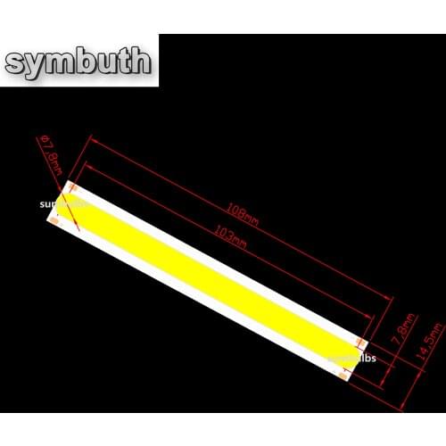 LED COB Strip Light Source DC12V 108x15mm 4W Chip on Board Warm 3000K Cold 6500K for Kinds of DIY Lamp