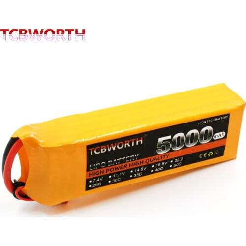 TCBWORTH 4S RC Helicopter LiPo Battery 14.8V 5000mAh 35C For RC Quadrotor Airplane AKKU Drone Car Truck 4S Batteries LiPo AKKU