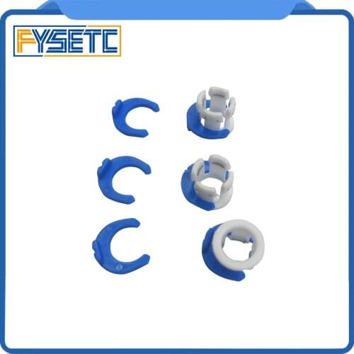 10set White Bowden Tube Clamp Blue Pipe Horse Clip Fixed 6mm For 3D Printers Parts Shoe Coupling Collet Part Accessory