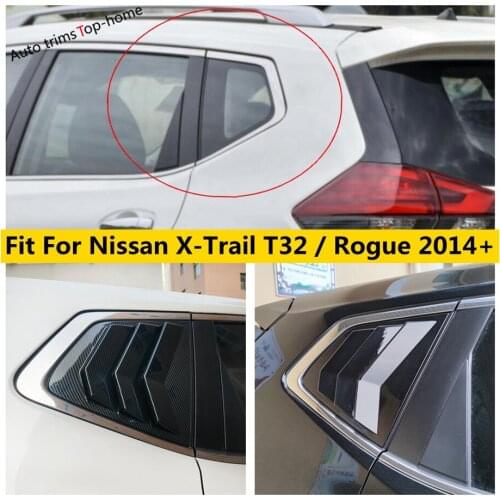 Yimaautotrims Black / Carbon Fiber Look Rear Window Louver Shutter Plastic Cover Trim For Nissan X-Trail T32 / Rogue 2014 - 2020