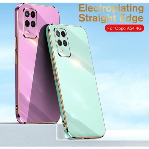 Luxury Plating Square Frame Silicon Case For oppo a53 a52 a72 a92 a55 a15 a93 a54 a94 a9 a5s a32 a73 Protection Phone Back Cover