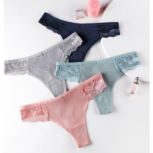 Women Sexy Underwear G-string Panties with 95% Pure Cotton Seamless Casual Female T Back Low Waist Large Size Thongs Intimates