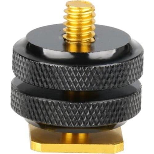 1/4in Dual Nuts Tripod Mounting Screw for Camera Flash Hot Shoe Adapter